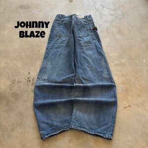Baggy Carpenter Wide Leg Johnny Blaze Jnco Styl Skater Y2k Vintage Jeans 38x34